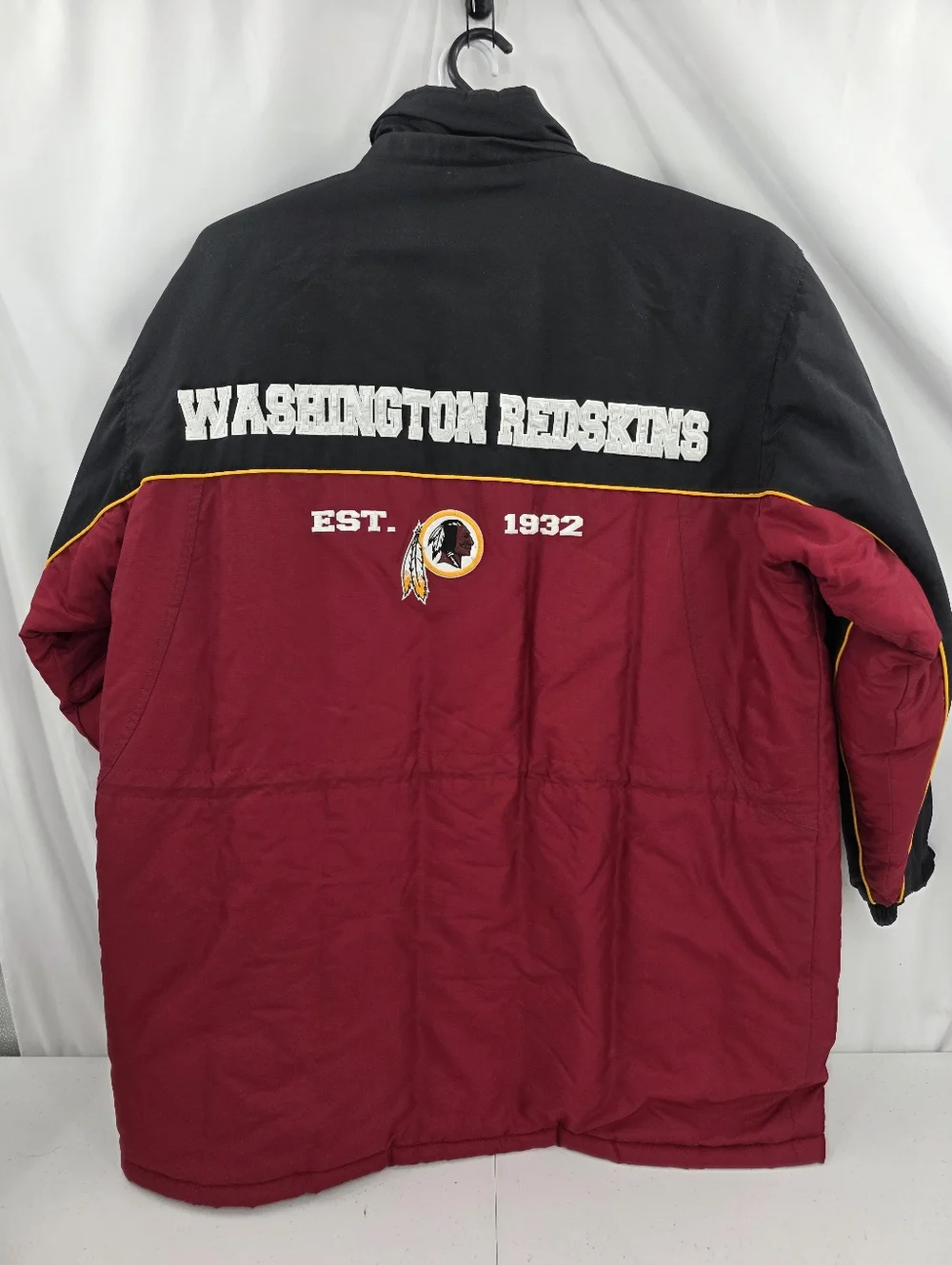 NFL Washington Redskins Parka Winter Jacket XL Made in Korea No Hood Black Rare.